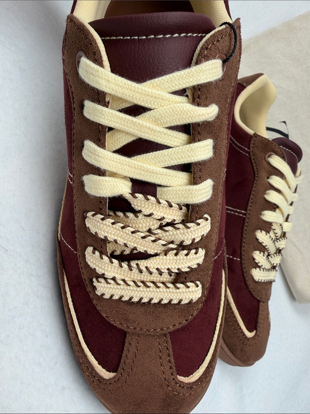Zara Women’s Burgundy Red Brown Sneakers Size 7.5 Brand New - Picture 10 of 16